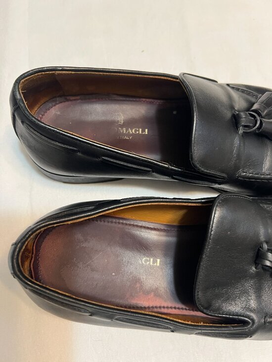 Bruno Magli Tassel Loafers Mens 7 M Black Leather Slip On Dress Shoes Italy main image 11